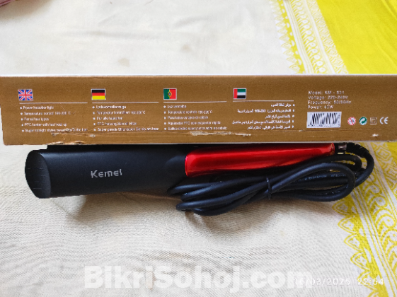 Kemei KM-531 Professional Hair Straightener - Black and Red